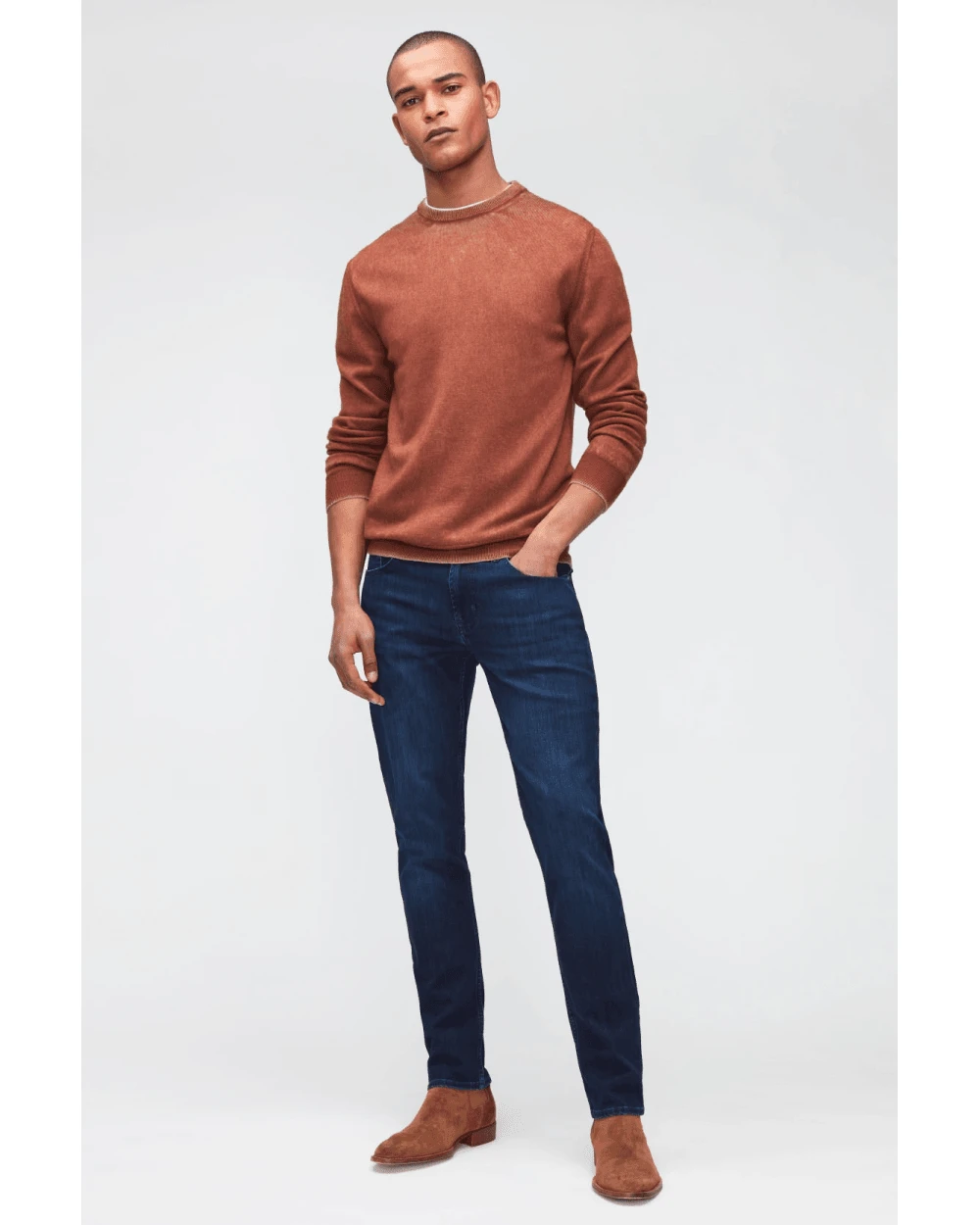 7 For All Mankind Mens Slimmy Tapered Luxe Performance Eco Jeans Dark Blue Denim 4 7 For All Mankind Mens Slimmy Tapered Luxe Performance Eco Jeans Dark Blue Denim - Image 2