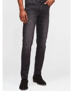 7 For All Mankind Mens Slimmy Tapered Luxe Performance Plus Jeans Washed Black Grey