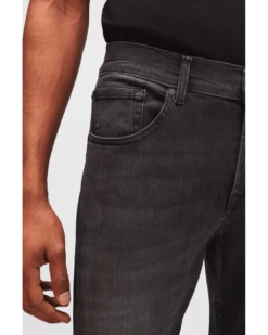 7 For All Mankind Mens Slimmy Tapered Luxe Performance Plus Jeans Washed Black -Boszz Clothing Shop 7 for all mankind mens slimmy tapered luxe performance plus jeans washed black p43625 272195 image