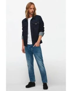 7 For All Mankind Mens Slimmy Tapered Stretch Tek Intuitive Jeans, Mid Blue Denim -Boszz Clothing Shop 7 for all mankind mens slimmy tapered stretch tek intuitive jeans mid blue denim p41838 244549 image