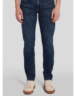 7 For All Mankind Mens Slimmy Tapered Stretch Tek Jeans Clean Indigo Dark Blue