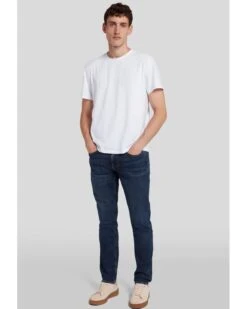 7 For All Mankind Mens Slimmy Tapered Stretch Tek Jeans Clean Indigo Dark Blue -Boszz Clothing Shop 7 for all mankind mens slimmy tapered stretch tek jeans clean indigo dark blue p44566 282218 zoom