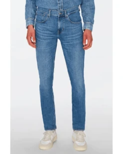 7 For All Mankind Mens Slimmy Tapered Stretch Tek Nomad Jeans, Light Blue Denim