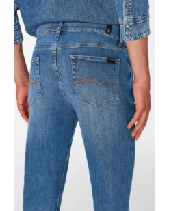 7 For All Mankind Mens Slimmy Tapered Stretch Tek Nomad Jeans, Light Blue Denim -Boszz Clothing Shop 7 for all mankind mens slimmy tapered stretch tek nomad jeans light blue denim p42613 259810 image