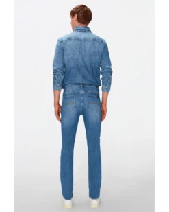 7 For All Mankind Mens Slimmy Tapered Stretch Tek Nomad Jeans, Light Blue Denim -Boszz Clothing Shop 7 for all mankind mens slimmy tapered stretch tek nomad jeans light blue denim p42613 259815 image
