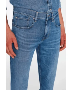7 For All Mankind Mens Slimmy Tapered Stretch Tek Nomad Jeans, Light Blue Denim -Boszz Clothing Shop 7 for all mankind mens slimmy tapered stretch tek nomad jeans light blue denim p42613 259820 image