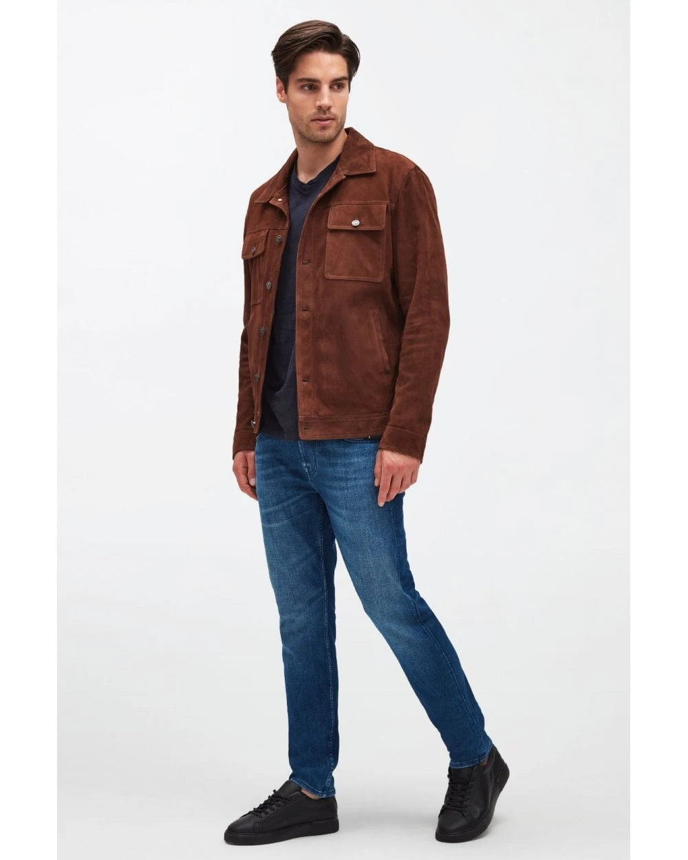 7 For All Mankind Mens Slimmy Tapered Stretch Tek Too Late Jeans, Mid Blue Denim 9 7 For All Mankind Mens Slimmy Tapered Stretch Tek Too Late Jeans, Mid Blue Denim - Image 7