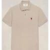 Ami Mens Heart Logo Polo Shirt Heather Light Beige -Boszz Clothing Shop ami mens heart logo polo shirt heather light beige p44738 284577 zoom