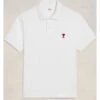Ami Mens Heart Logo Polo Shirt Wool Gab White -Boszz Clothing Shop ami mens heart logo polo shirt wool gab white p44737 284561 zoom