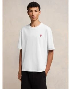 Ami Mens Oversized Heart Logo T-Shirt White -Boszz Clothing Shop ami mens oversized heart logo t shirt white p44732 284506 zoom