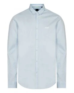 BOSS Mens Biado_R Light Blue Regular Fit Shirt