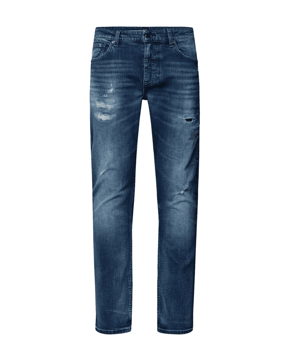 BOSS Mens Delaware Rip And Repair Jeans Med Blue 3 BOSS Mens Delaware Rip And Repair Jeans Med Blue