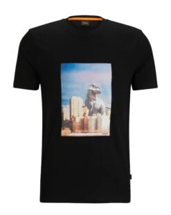 BOSS Mens Dino City T Shirt Black