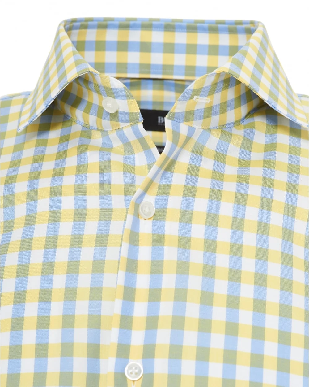 BOSS Mens Gordon Shirt, Large Gingham Soft Lemon Yellow Shirt 5 BOSS Mens Gordon Shirt, Large Gingham Soft Lemon Yellow Shirt - Image 3