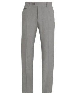 BOSS Mens H Genius Slim Fit Trousers Silver Grey