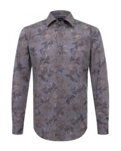 BOSS Mens H Hank Floral Shirt Blue Beige
