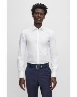 BOSS Mens Hank Shirt White -Boszz Clothing Shop boss mens hank shirt white p43760 278742 image
