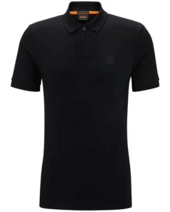 BOSS Mens Nos Logo Patch Passenger Polo Shirt Black