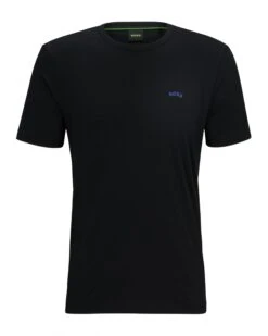 BOSS Mens Organic Curved Logo T Shirt Black