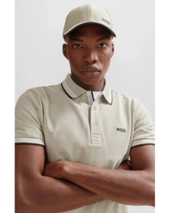 BOSS Mens Paddy Polo Shirt Light Beige -Boszz Clothing Shop boss mens paddy polo shirt light beige p44461 279765 image