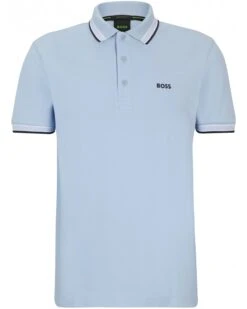 BOSS Mens Paddy Polo Shirt Light Pastel Blue