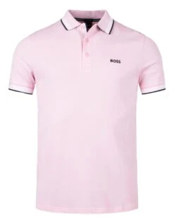 BOSS Mens Paddy Polo Shirt Pastel Pink