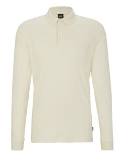 BOSS Mens Pado Embroidered Logo Polo Shirt Open White