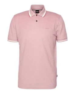 BOSS Mens Parlay Polo Shirt Open Pink