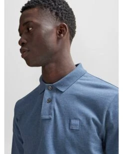 BOSS Mens Passerby Polo Shirt Open Blue -Boszz Clothing Shop boss mens passerby polo shirt open blue p44490 279807 zoom