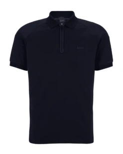 BOSS Mens Philix Zip Polo Shirt Dark Blue