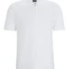 BOSS Mens Polston Quarter Zip Polo Shirt White -Boszz Clothing Shop boss mens polston quarter zip polo shirt white p44507 279853 zoom
