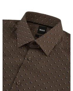BOSS Mens Printed Stretch Cotton Hank Kent Shirt Open Brown 8 BOSS Mens Printed Stretch Cotton Hank Kent Shirt Open Brown -Boszz Clothing Shop boss mens printed stretch cotton hank kent shirt open brown p44514 281624 zoom