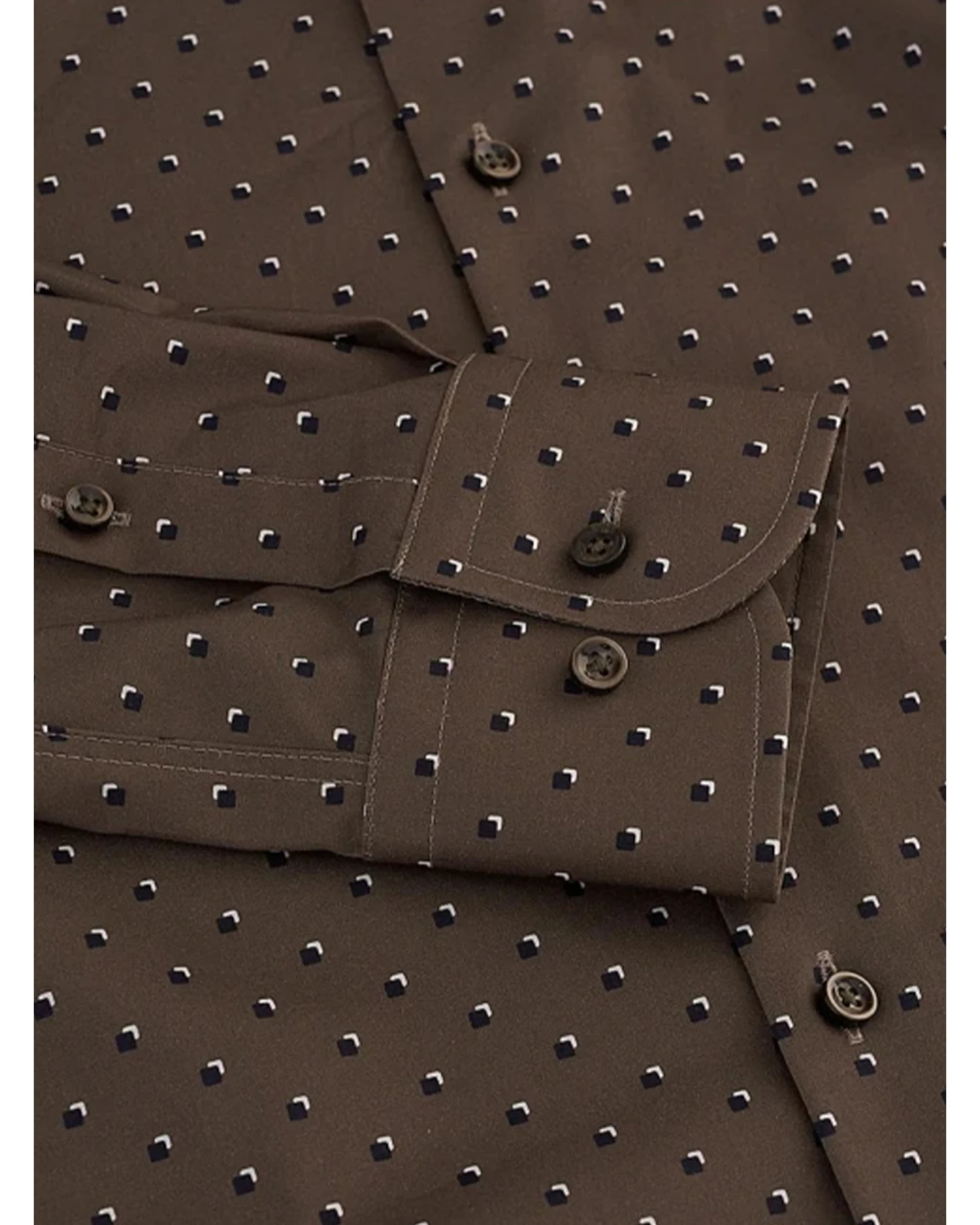 BOSS Mens Printed Stretch Cotton Hank Kent Shirt Open Brown 6 BOSS Mens Printed Stretch Cotton Hank Kent Shirt Open Brown - Image 4