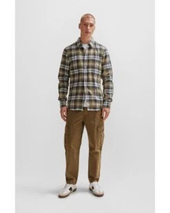 BOSS Mens Relegant Check Shirt Light Green -Boszz Clothing Shop boss mens relegant check shirt light green p44498 279994 image