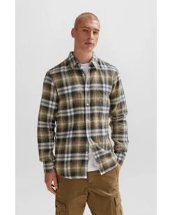 BOSS Mens Relegant Check Shirt Light Green -Boszz Clothing Shop boss mens relegant check shirt light green p44498 279998 image