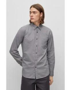 BOSS Mens Rickert Oxford Shirt Dark Grey -Boszz Clothing Shop boss mens rickert oxford shirt dark grey p43577 271379 image
