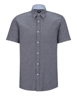 BOSS Mens Ross Shirt Dark Blue