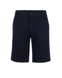 BOSS Mens Schino-Slim Dark Blue Stretch Cotton Shorts