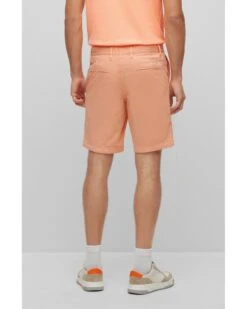 BOSS Mens Schino Slim Shorts Light Pastel Orange -Boszz Clothing Shop boss mens schino slim shorts light pastel orange p42943 266837 zoom
