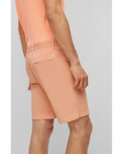 BOSS Mens Schino Slim Shorts Light Pastel Orange -Boszz Clothing Shop boss mens schino slim shorts light pastel orange p42943 266843 zoom