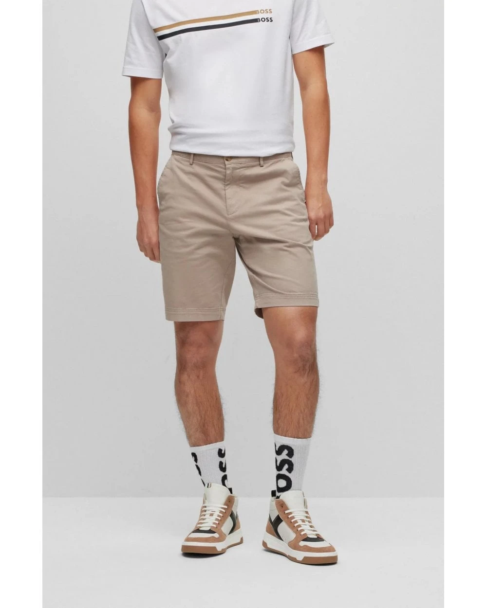 BOSS Mens Slice Shorts Open Beige 4 BOSS Mens Slice Shorts Open Beige - Image 2