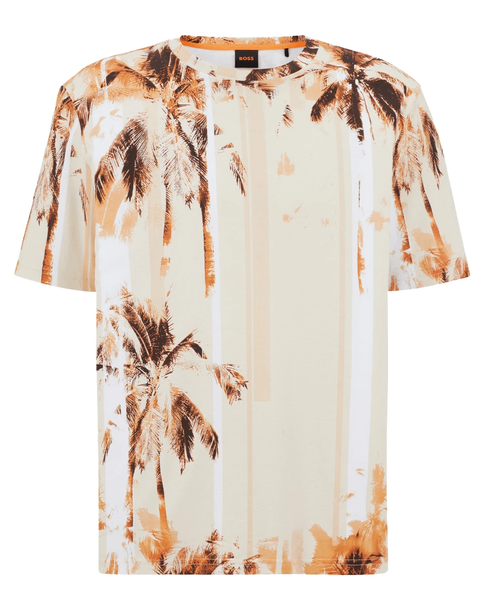 BOSS Mens Summer Tree T Shirt Bright Orange 3 BOSS Mens Summer Tree T Shirt Bright Orange