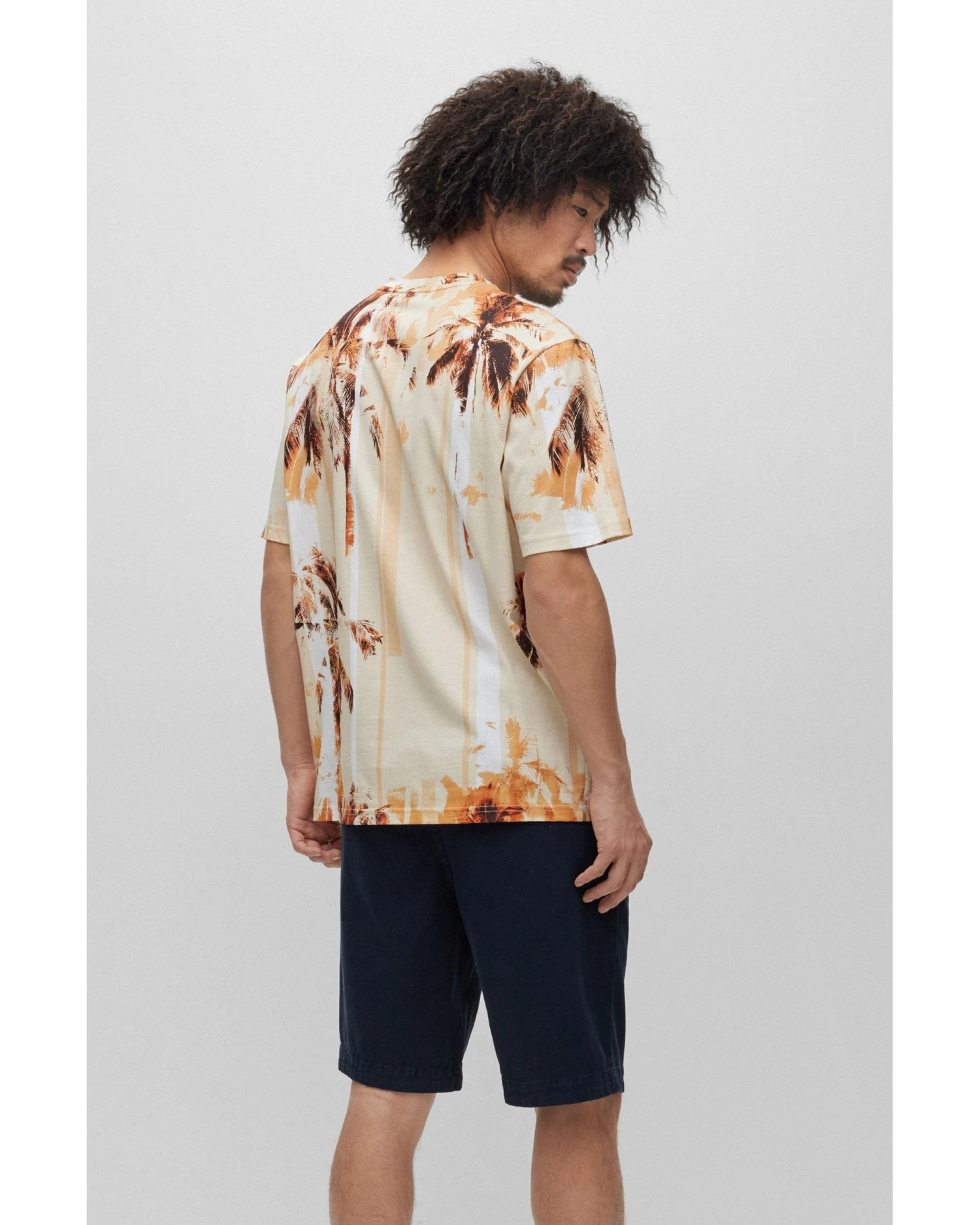 BOSS Mens Summer Tree T Shirt Bright Orange 5 BOSS Mens Summer Tree T Shirt Bright Orange - Image 3