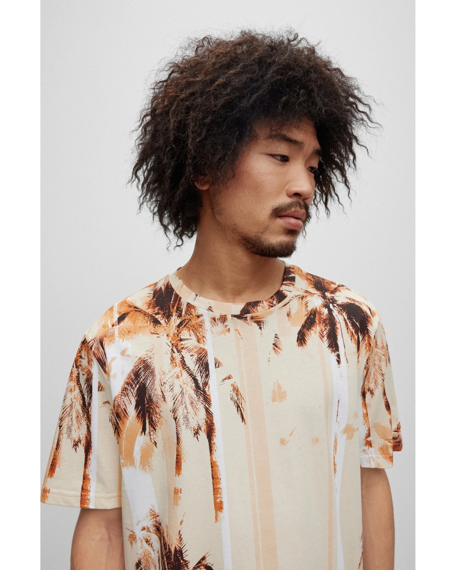 BOSS Mens Summer Tree T Shirt Bright Orange 6 BOSS Mens Summer Tree T Shirt Bright Orange - Image 4