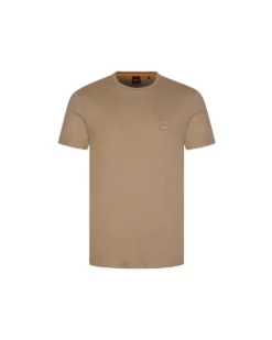 BOSS Mens Tales Patch T Shirt Med Beige