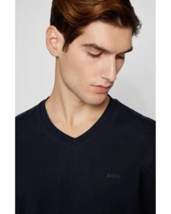 BOSS Mens Terry V Neck T Shirt, Dark Blue Tee -Boszz Clothing Shop boss mens terry v neck t shirt dark blue tee p42862 262142 zoom