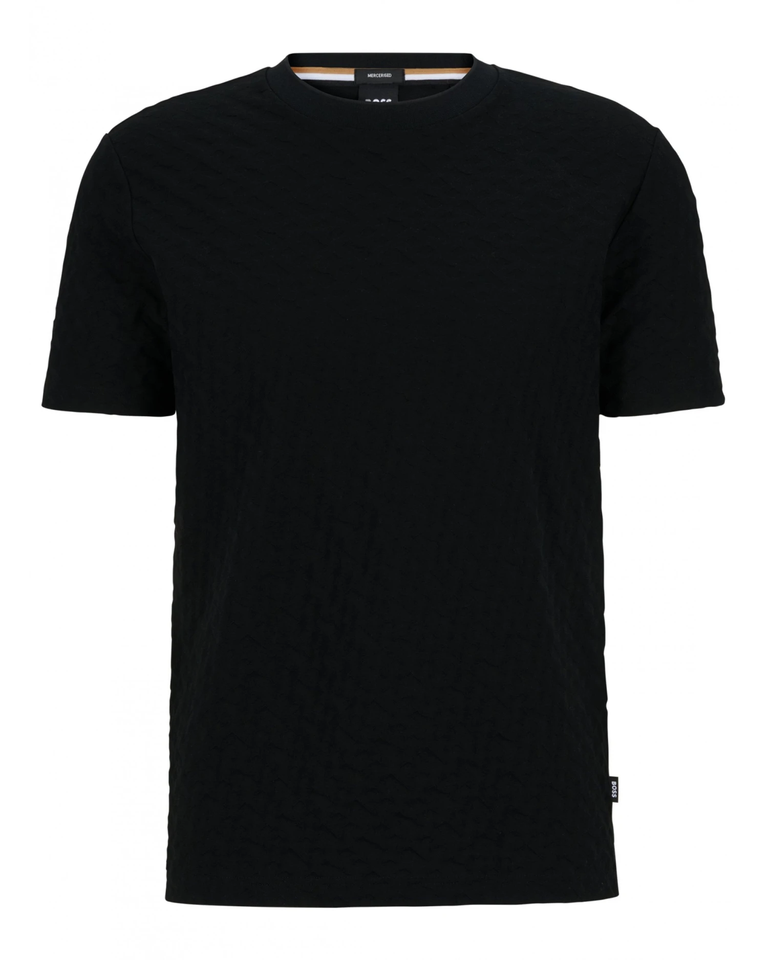 BOSS Mens Tiburt Monogram Pattern T Shirt, Black Tee 3 BOSS Mens Tiburt Monogram Pattern T Shirt, Black Tee