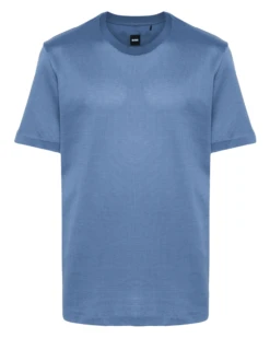 BOSS Mens Tiburt Structured T Shirt Open Blue