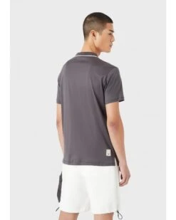 Emporio Armani Mens Grey Travel Essentials Tencel Blend Jersey Polo Shirt -Boszz Clothing Shop emporio armani mens grey travel essentials tencel blend jersey polo shirt p42980 262736 zoom