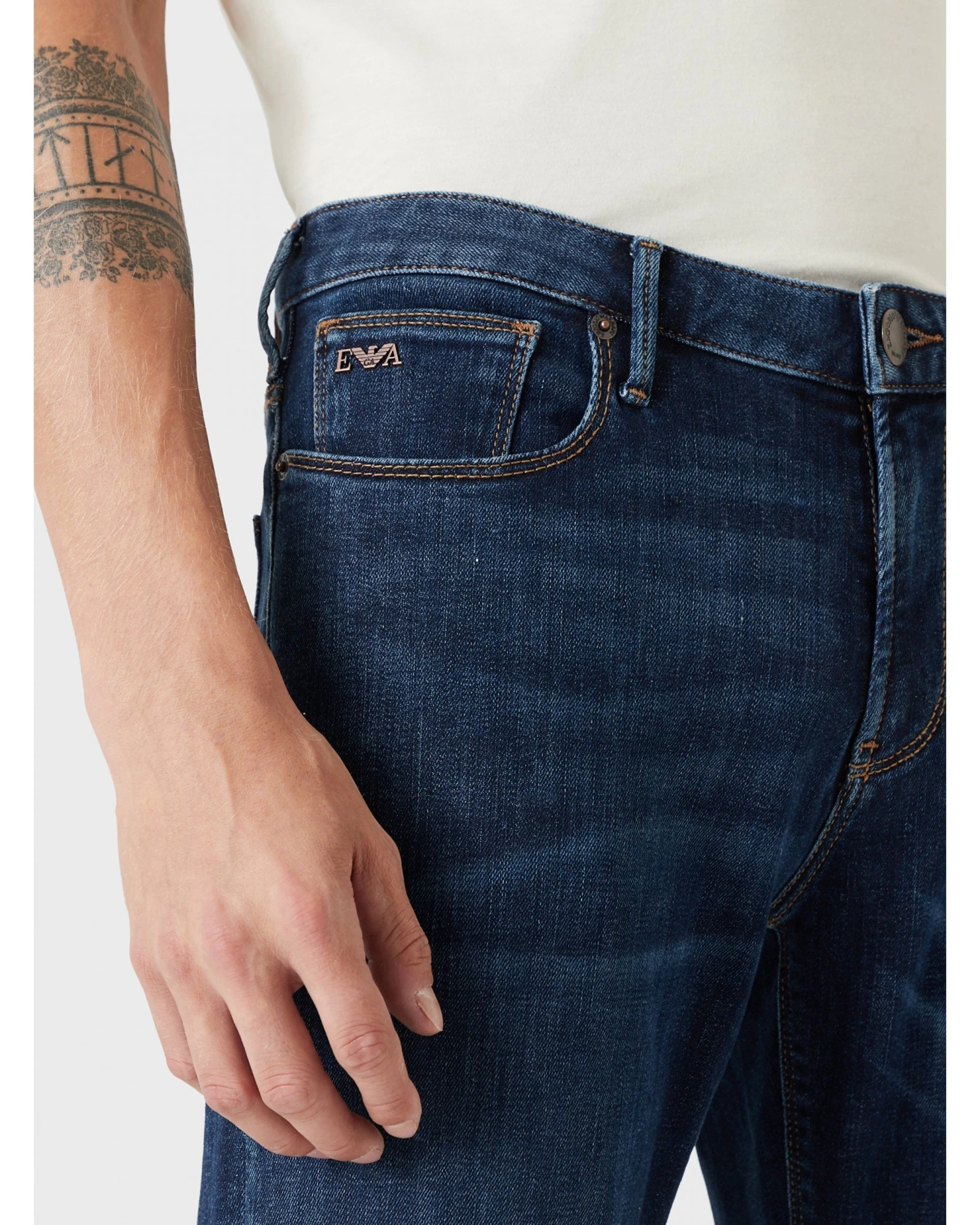 Emporio Armani Mens J06 Silver Eagle Slim Fit Jean Dark Whisker 5 Emporio Armani Mens J06 Silver Eagle Slim Fit Jean Dark Whisker - Image 3